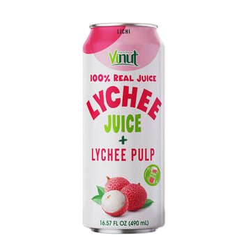 Vinut Lychee Juice + Lychee Pulp (490ml) - Papaya Express